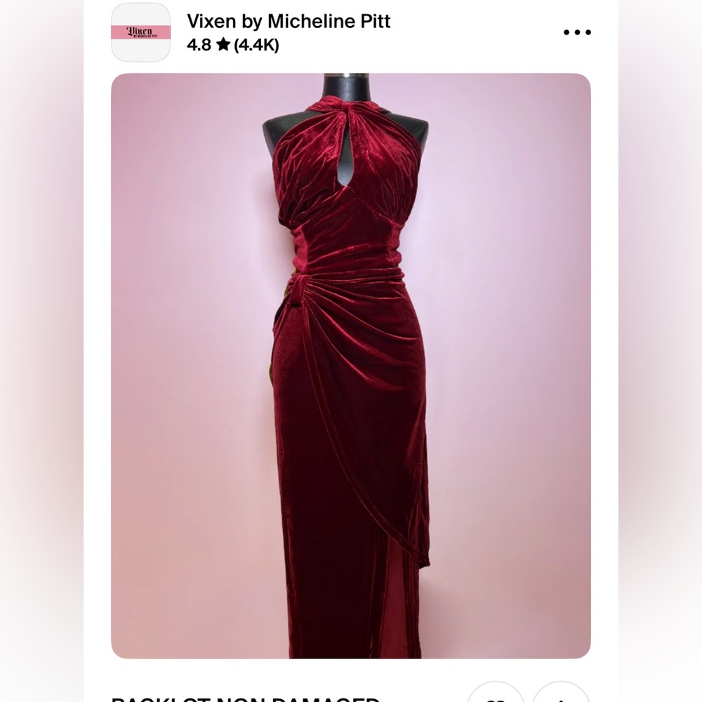 Vixen by Micheline Pitt - backlot golden era burgundy Velvet gown (m)